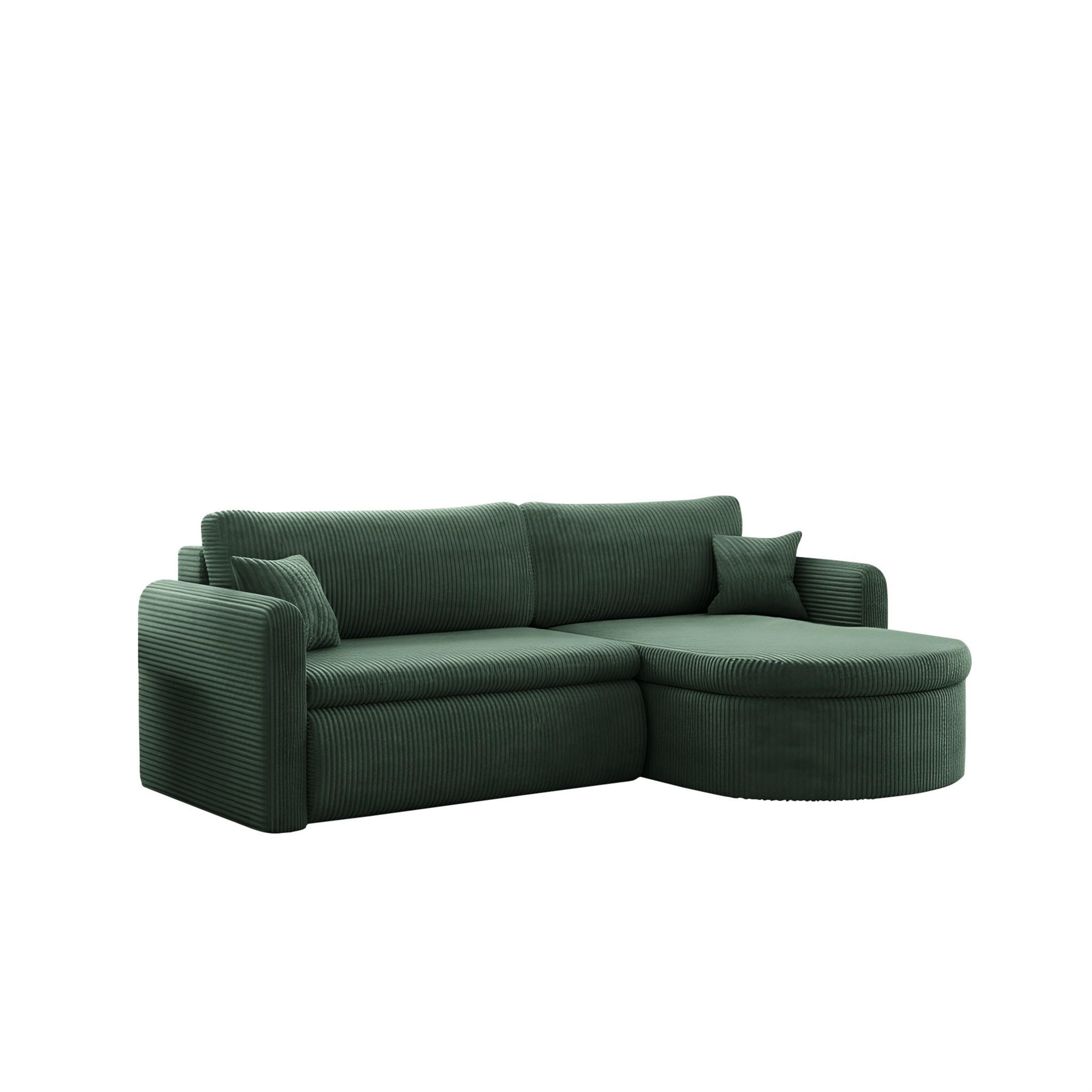 ECKSOFA Feliz In Poso - Grün, Holzwerkstoff/Textil (250/160cm) - Fun Möbel