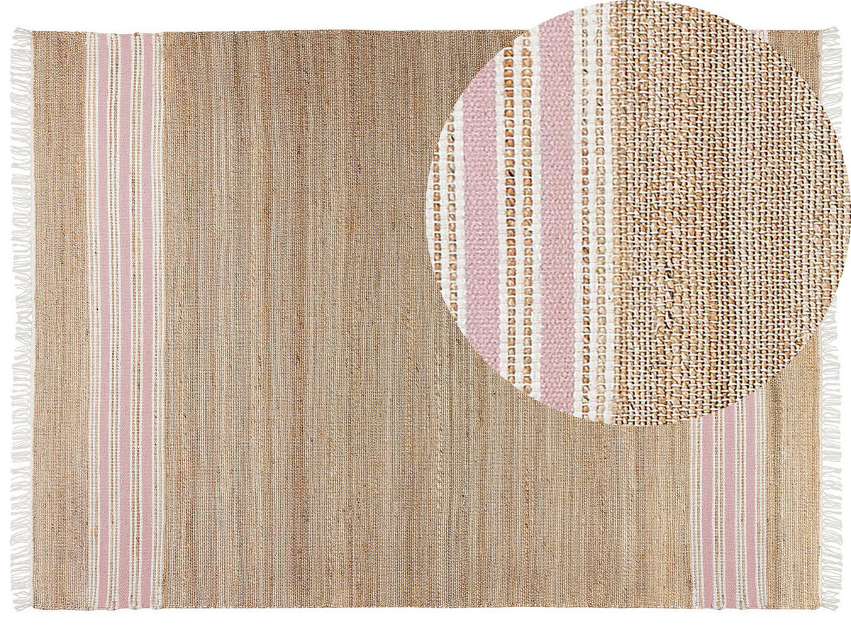 TEPPICH geflochten Mirza 230/160 cm - Beige, Naturmaterialen (160/230cm) - Beliani