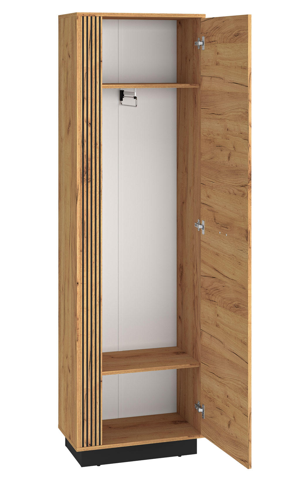 Thumbnail - Feldmann-Wohnen Garderobenschrank, Braun, Schwarz, Holz, 2 Fächer, 60x200x34 cm, Garderobe, Garderobenschränke