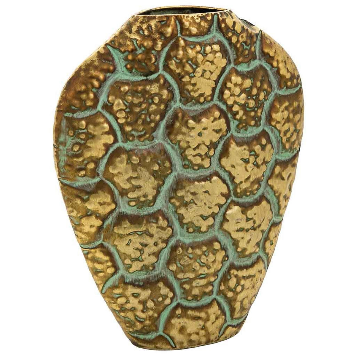 VASE aus Metall, golden, 29x10x35cm - Goldfarben, Metall (35cm) - Wanderlust