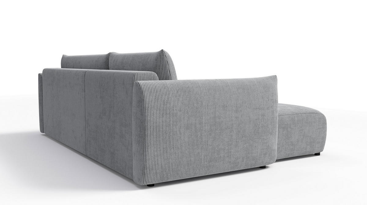 ECKSOFA TAUER 3-Sitzer rechts, hellgrau - Hellgrau/Schwarz, Holz/Textil (248/173cm) - Courtois Laville