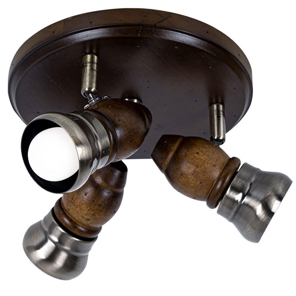 LED DECKENLEUCHTE Holzoptik Braun beweglich - Braun, Holz (7/7/13cm) - Globo Lighting