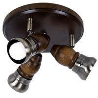 LED DECKENLEUCHTE Holzoptik Braun beweglich - Braun, Holz (7/7/13cm) - Globo Lighting