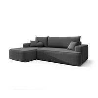 ECKSOFA mit Schlaffunktion FIGO Quelle 92 Links - Dunkelgrau, Textil (250/150cm) - Bedante