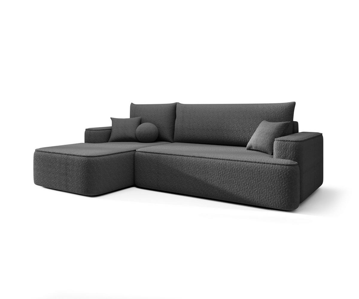 ECKSOFA mit Schlaffunktion FIGO Quelle 92 Links - Dunkelgrau, Textil (250/150cm) - Bedante