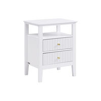 NACHTTISCH 2 Schubladen & 1 Ablage – MDF – Weiß – NIRIVA - Weiß, Holz (48/62/35cm) - Vente-Unique