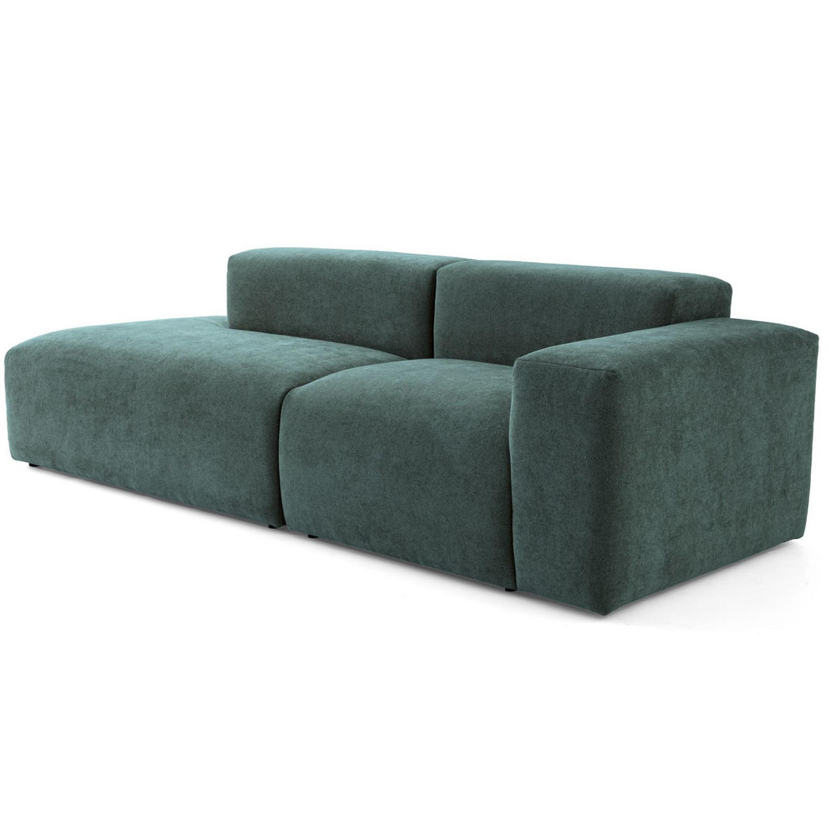 3-SITZER modulares Sofa HEAVEN SET 1 Links, Breite 255 cm Webstoff Dunkelgrün - Dunkelgrün/Schwarz, Holz/Kunststoff (255/71/102cm) - Muffo