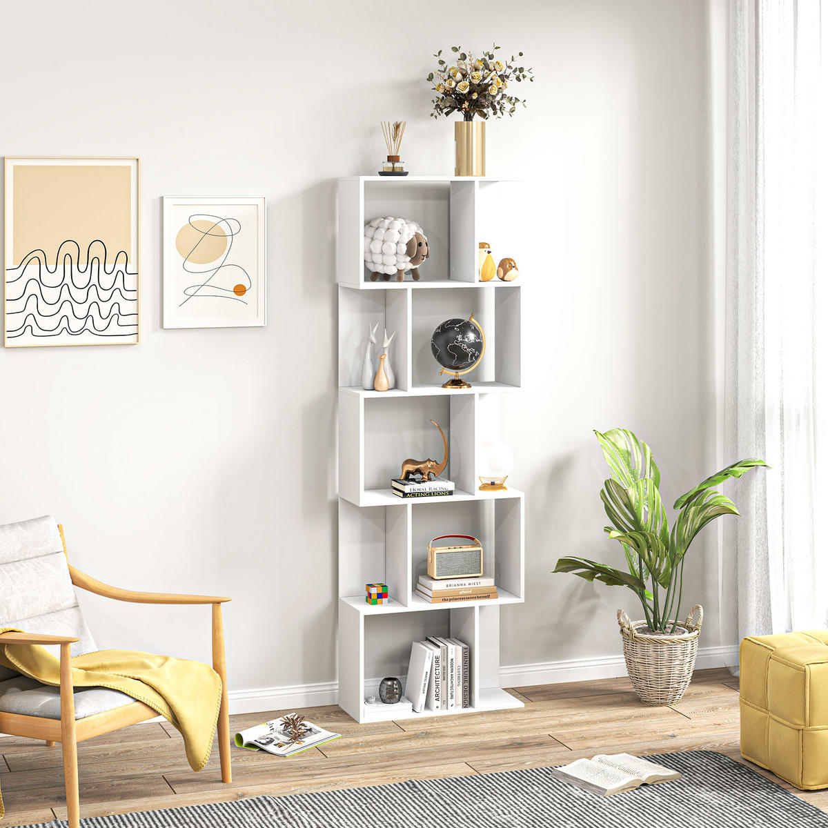 BÜCHERREGAL 60/24/184,5 cm weiß - Weiß, Karton (60/184.5/24cm)