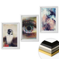 WANDBILDER 3er-Set - 40x60 cm Weißer Rahmen - Porträt einer Frau mit abstrakten Emotionen - Weiß, Kunststoff (40/60cm) - ArtPrintCave