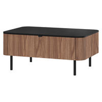 COUCHTISCH Pero 05 - Nussbaumfarben/Schwarz, Holzwerkstoff/Metall (68/104/46cm) - MIRJAN24