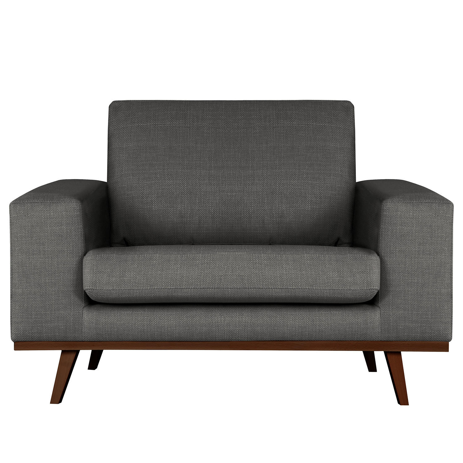 SESSEL - Dunkelgrau/Buchefarben, Textil (122/81/88cm) - home24