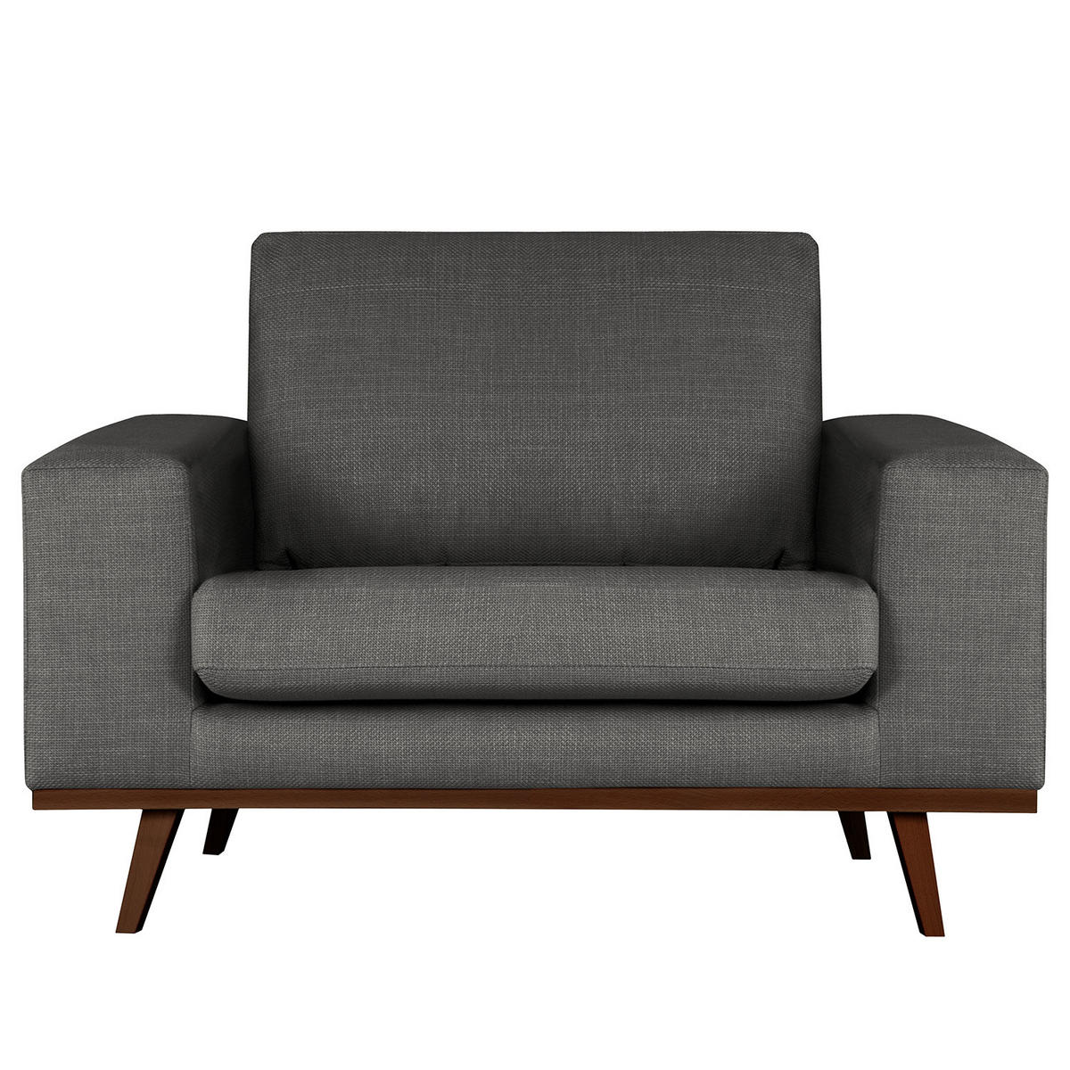 SESSEL - Dunkelgrau/Buchefarben, Textil (122/81/88cm) - home24