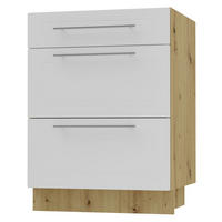 SCHUBLADENUNTERSCHRANK Kvantum D3M/60 60 / 50 / 82cm - Eiche Artisan/Weiß, Holz/Holzwerkstoff (60/82/50cm) - Feldmann-Wohnen
