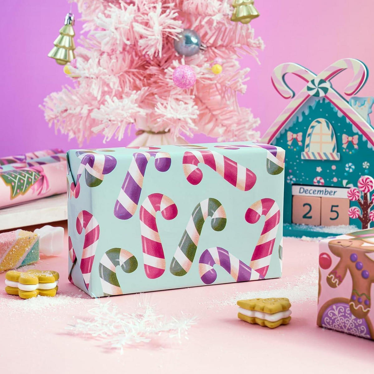 GESCHENKPAPIERROLLE 3-teiliges Set Rosa-Blau 43,2 cm x 3,05 m - Multicolor, Papier (43.2/0.1/305cm)