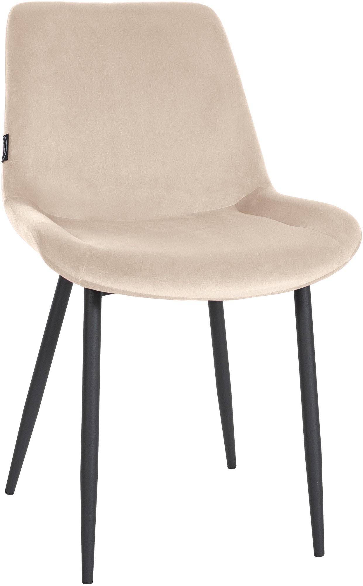 STUHL Samt Creme - Creme/Schwarz, Textil/Metall (51/80/60cm) - CLP