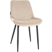 STUHL Samt creme - Creme/Schwarz, Textil/Metall (51/80/60cm) - CLP