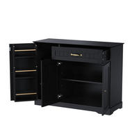 SIDEBOARD aus MDF 107x40x83 cm Schwarz mit 3 Türen, 1 Schublade und verstellbaren Einlegeböden - Schwarz, Holzwerkstoff (107/83.4/40cm) - Modfu