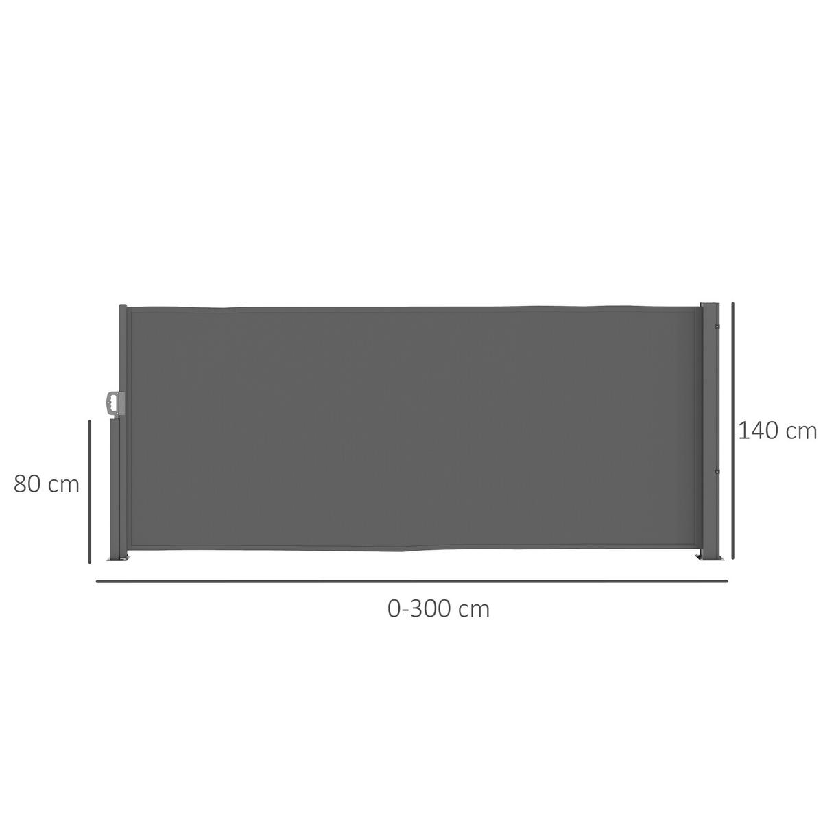SEITENMARKISE ausziehbar Dunkelgrau - Dunkelgrau, Metall (1/140cm) - Outsunny