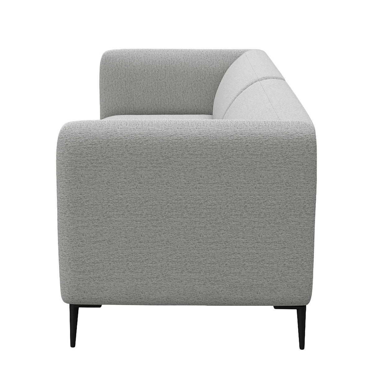 3-SITZER SOFA - Schwarz/Hellblau, Textil/Metall (205/74/88cm) - home24