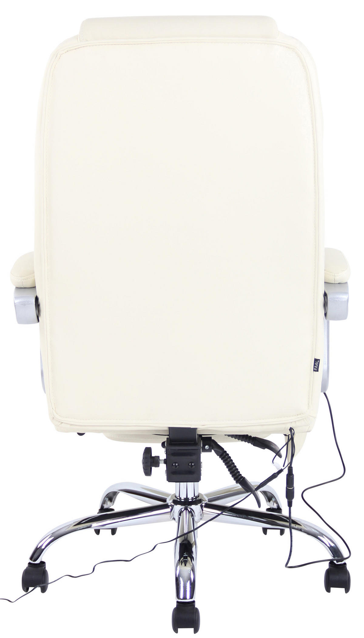 CHEFSESSEL Echtleder Creme - Chromfarben/Creme, Leder/Metall (69/118/64cm) - CLP