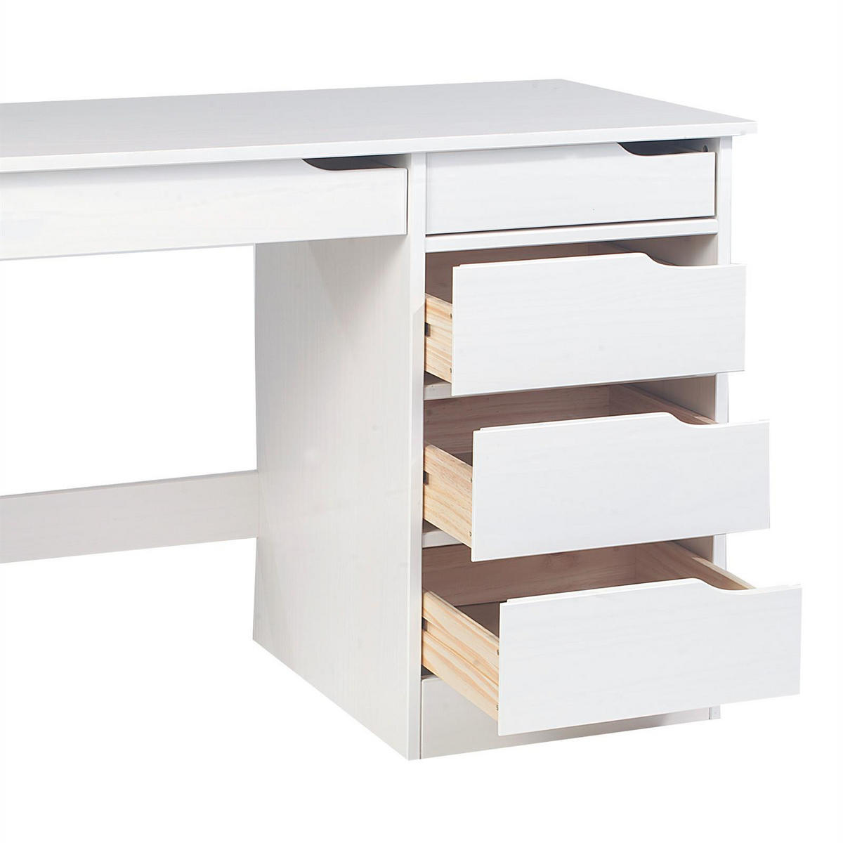 SCHREIBTISCH HUGO - Weiß, Holz (54/114/76cm) - IDIMEX