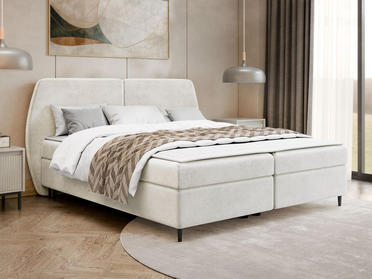 BOXBETT Madryt - Creme/Schwarz, Holz/Holzwerkstoff (160/200cm) - MIRJAN24