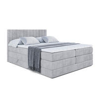 BOXSPRINGBETT EDITA KING - 180x200 - H3/H4 - Hellgrau - Hellgrau, Holzwerkstoff (180/200cm) - ALTDECOR