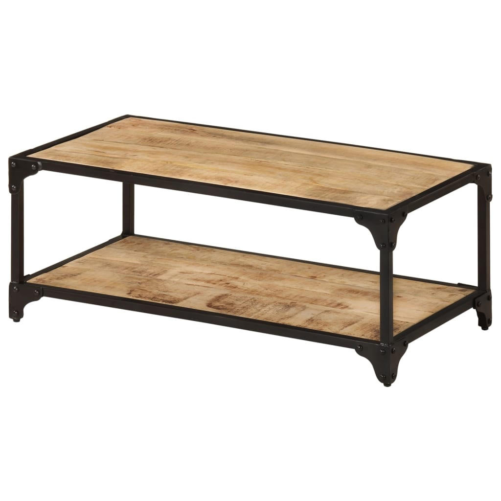 COUCHTISCH 90x45x35 cm Raues Massives Mangoholz - Braun, Holzwerkstoff (90/45/35cm) - furnicato