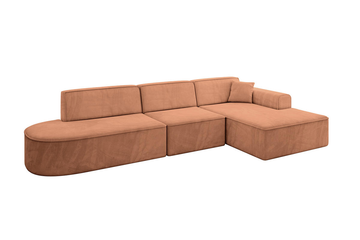 ECKSOFA Ottomane Rechts IREA-L2-v3 - 328x171x79 cm Koralle - Koralle, Holzwerkstoff/Textil (171/328cm) - ALTDECOR