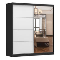 SCHIEBETÜRENSCHRANK - Schrank BEN 42 Schwarz - Schwarz, Holzwerkstoff (203/218/61cm) - Möblo