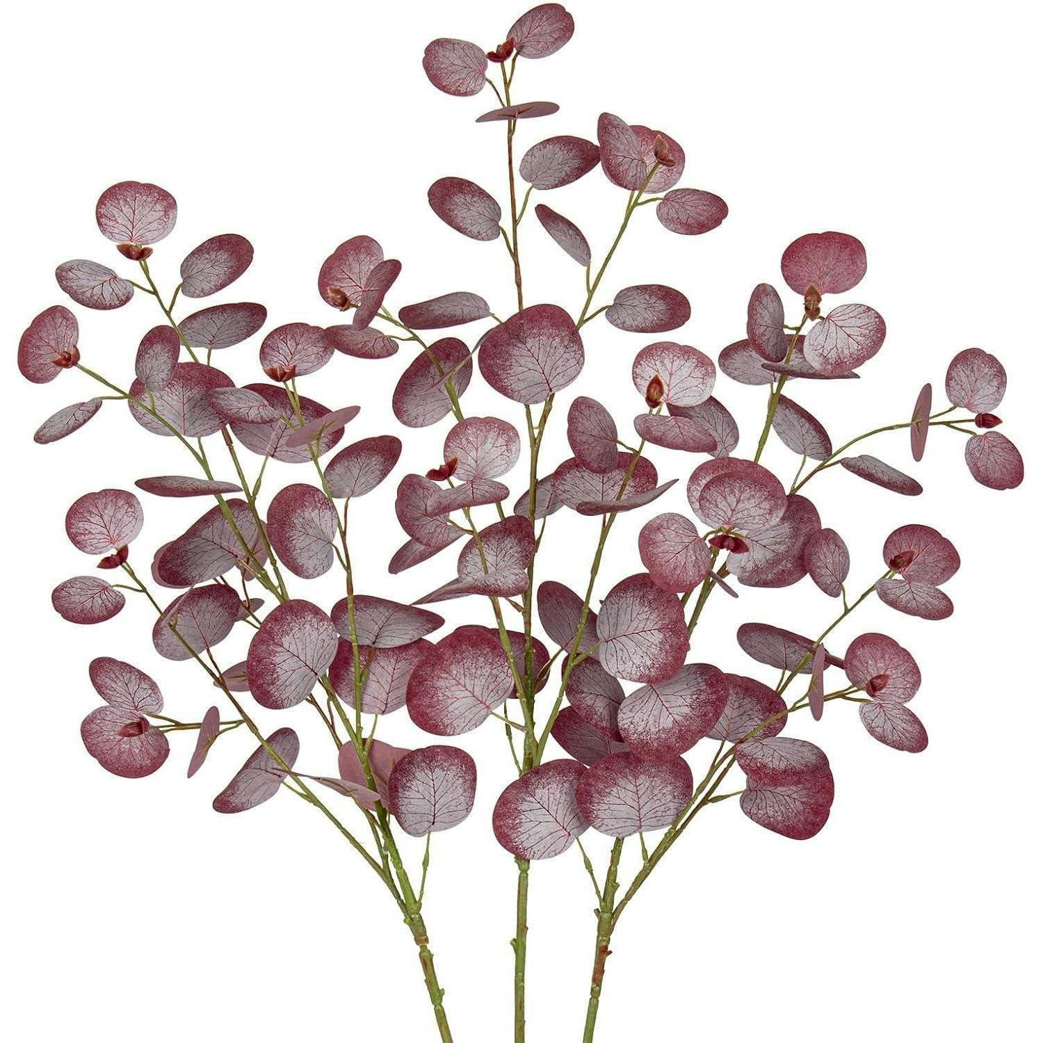 KUNSTPFLANZE Eukalyptuszweig 3er Set 81 cm Magenta - Pink, Kunststoff (81cm)