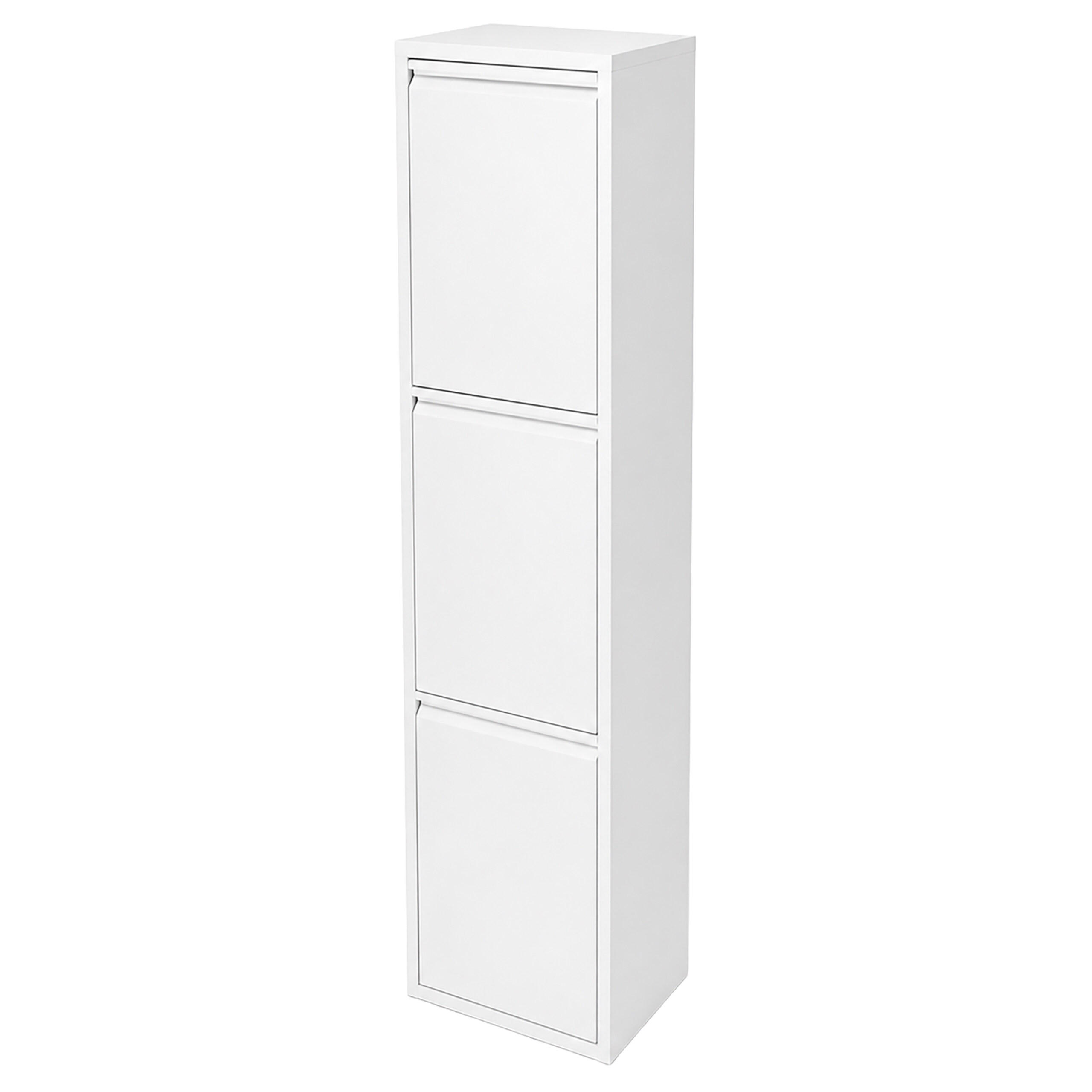 MÜLLEIMER Weiß 3x18 l Stahl - Weiß, Kunststoff/Metall (32/132/25cm) - Relaxdays