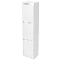 MÜLLEIMER Weiß 3x18 l Stahl - Weiß, Kunststoff/Metall (32/132/25cm) - Relaxdays