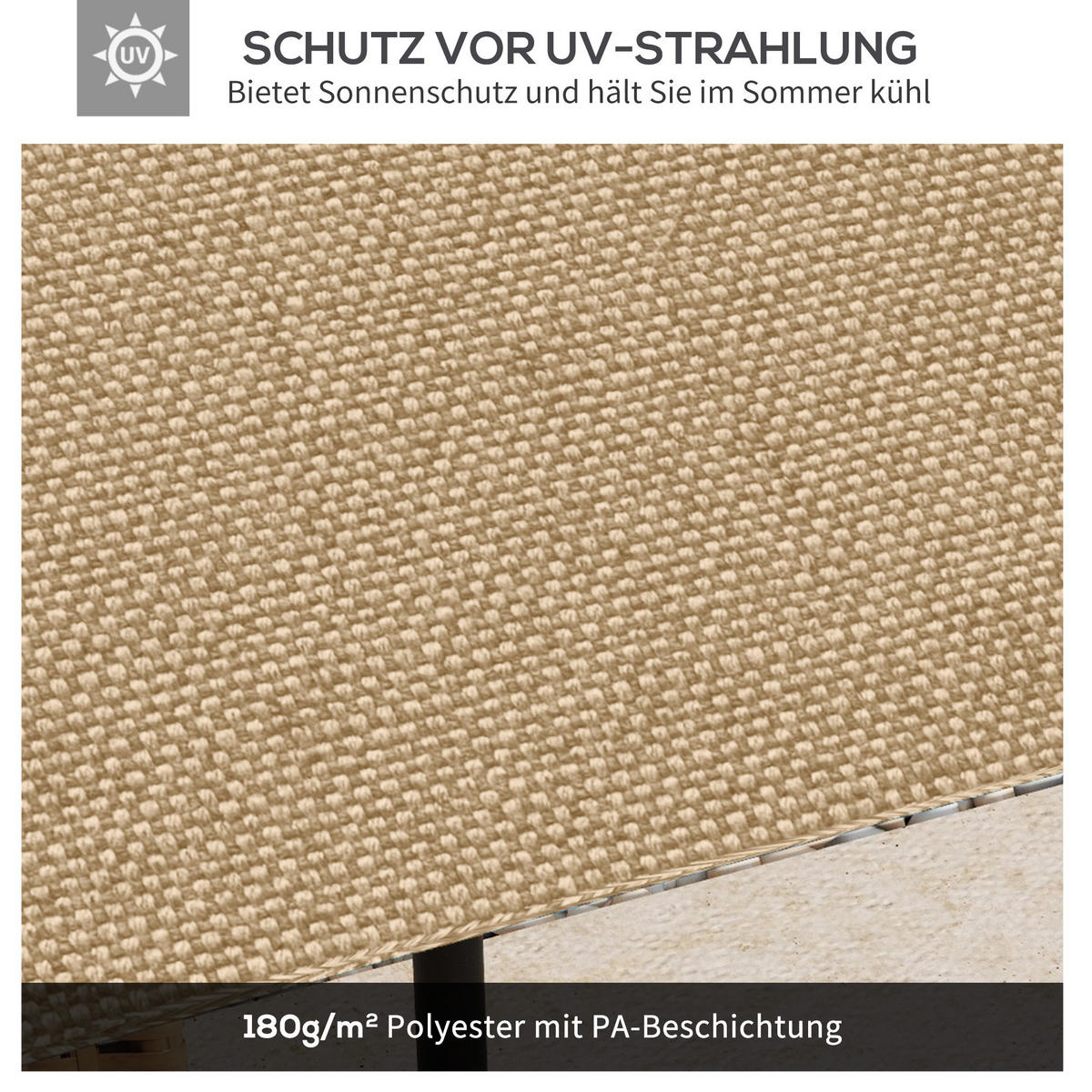ERSATZDACH für Pavillon 298/295 cm aus Polyester mit PA-Beschichtung und 8 Entwässerungslöchern, Beige - Beige, Textil (295/1/298cm) - Redom