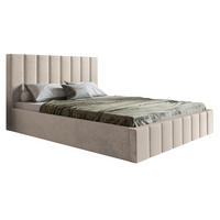 POLSTERBETT 180x200 Moris mit Kopfteil, Bettkasten Lattenrost, Beige - Beige, Holz/Textil (180/200cm) - Emporius