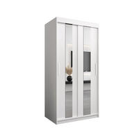 SCHWEBETÜRENSCHRANK 200/100/62 2-türig - Silberfarben/Weiß, Holz/Kunststoff (100/200/62cm) - MÖBEL KRYSPOL
