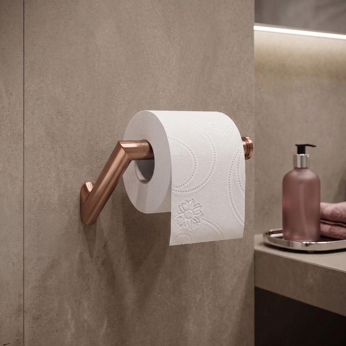 HALTER Für Toilettenpapier Rea Will Brush Copper - Kupferfarben, Metall (14.5/8.5/8cm) - REA