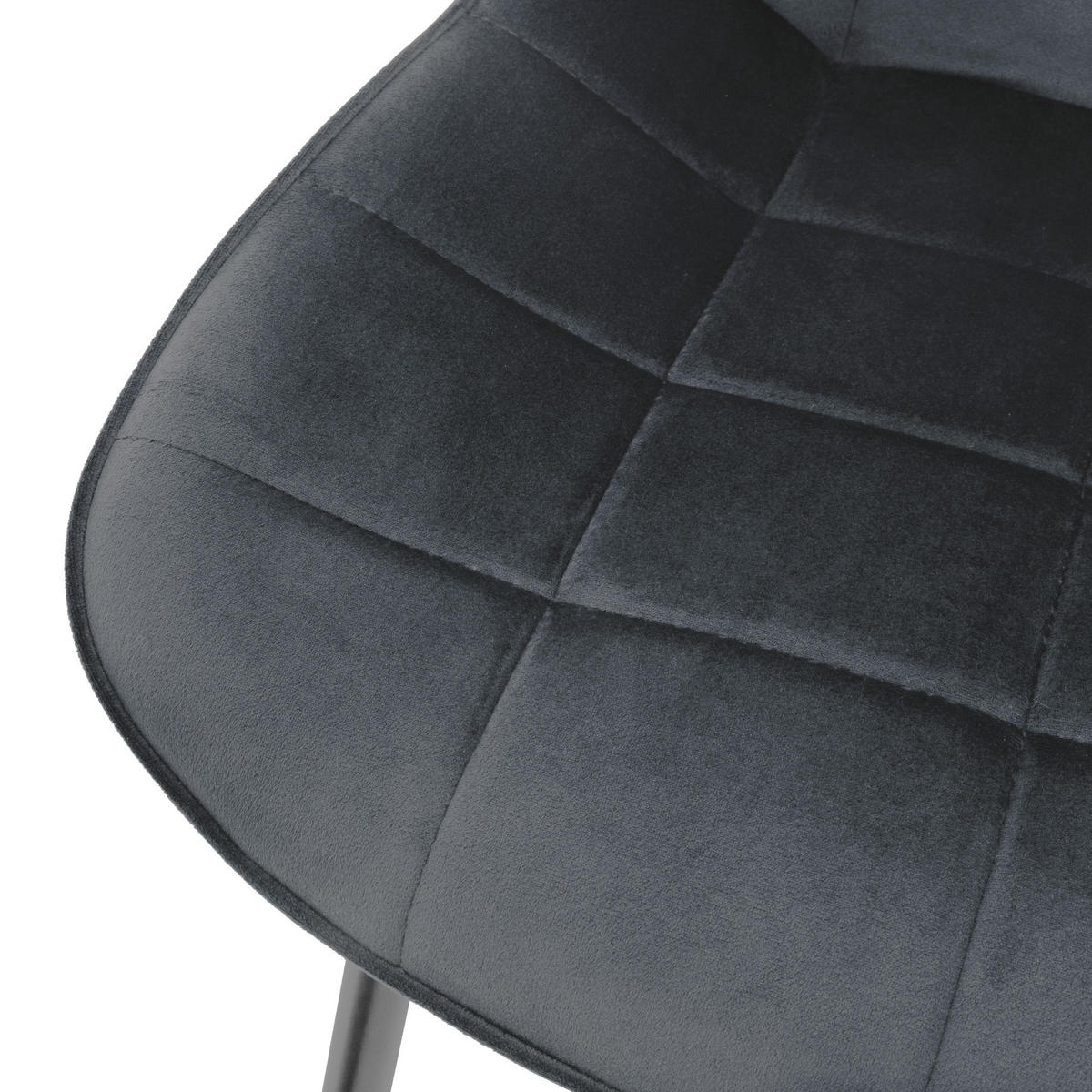 ESSZIMMERSTUHL Samt Anthrazit 2er Set - Grau, Textil (53/86/60cm) - ML-DESIGN