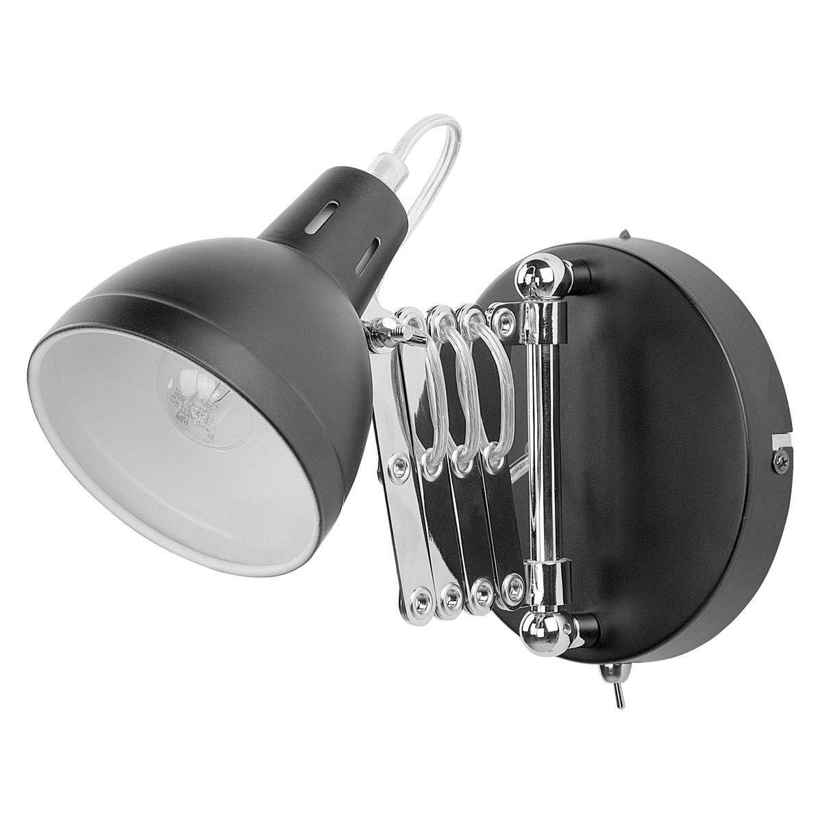 WANDLEUCHTE 2er-Set Harrington 46/11/15 cm - Schwarz, Metall (11/15/46cm) - Beliani