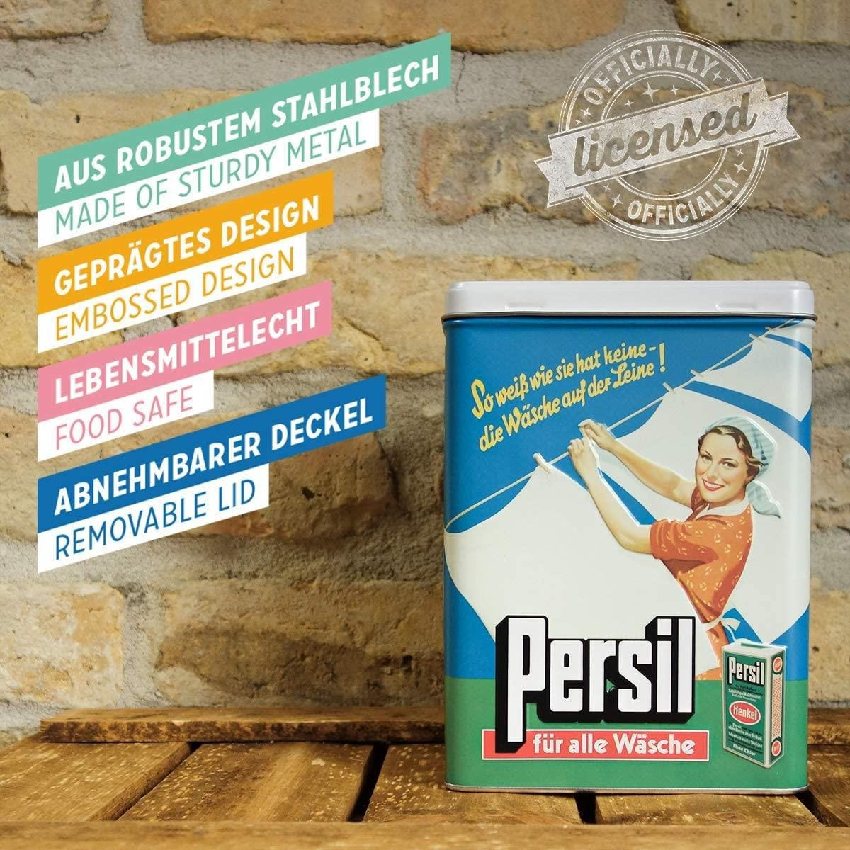 VORRATSDOSE L Persil Wäsche auf der Leine - Multicolor, Metall (14/20/10cm) - Nostalgic-Art