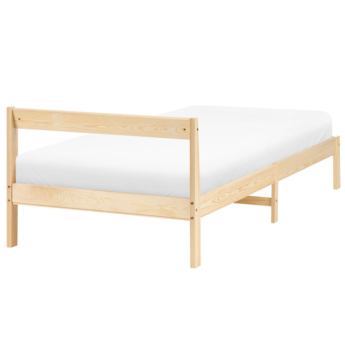 BETT mit Lattenrost 90/200 Kiefernholz Hellbraun Madone - Hellbraun/Braun, Holz (90/200cm) - Beliani
