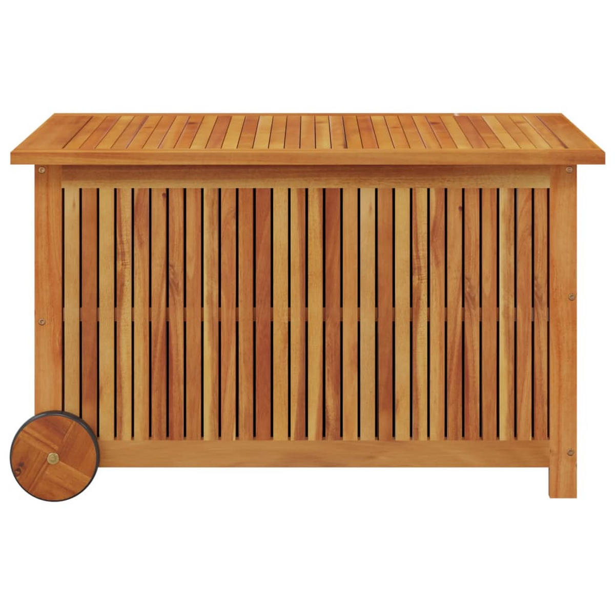 GARTENTRUHE mit Rollen 90x50x58 cm Massivholz Akazie - Braun, Holz (90/58/50cm) - furnicato