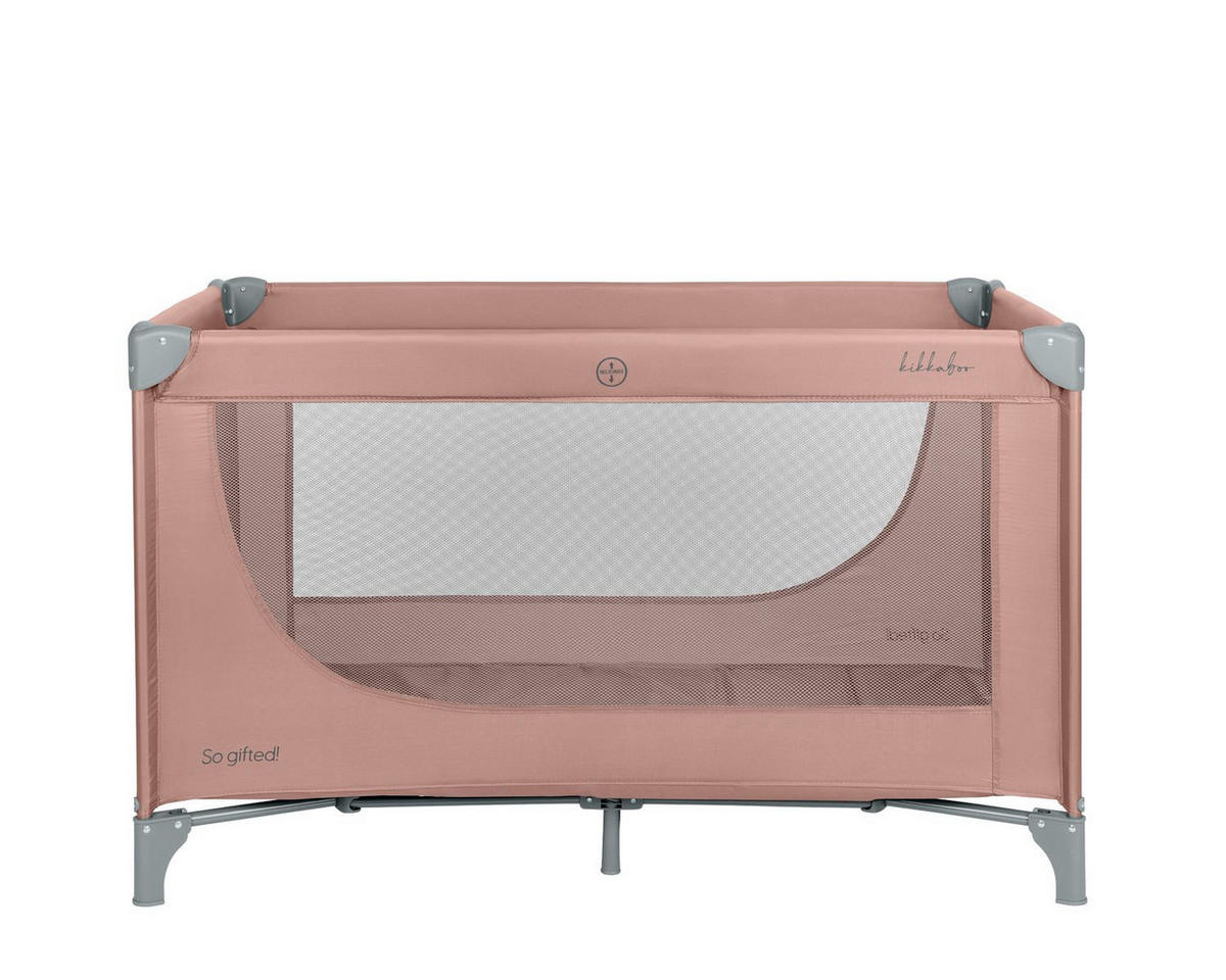 REISEBETT so gifted grau pink weiche Matratzenauflage, Seiteneingang - Grau, Metall (60/120cm) - Kikka boo
