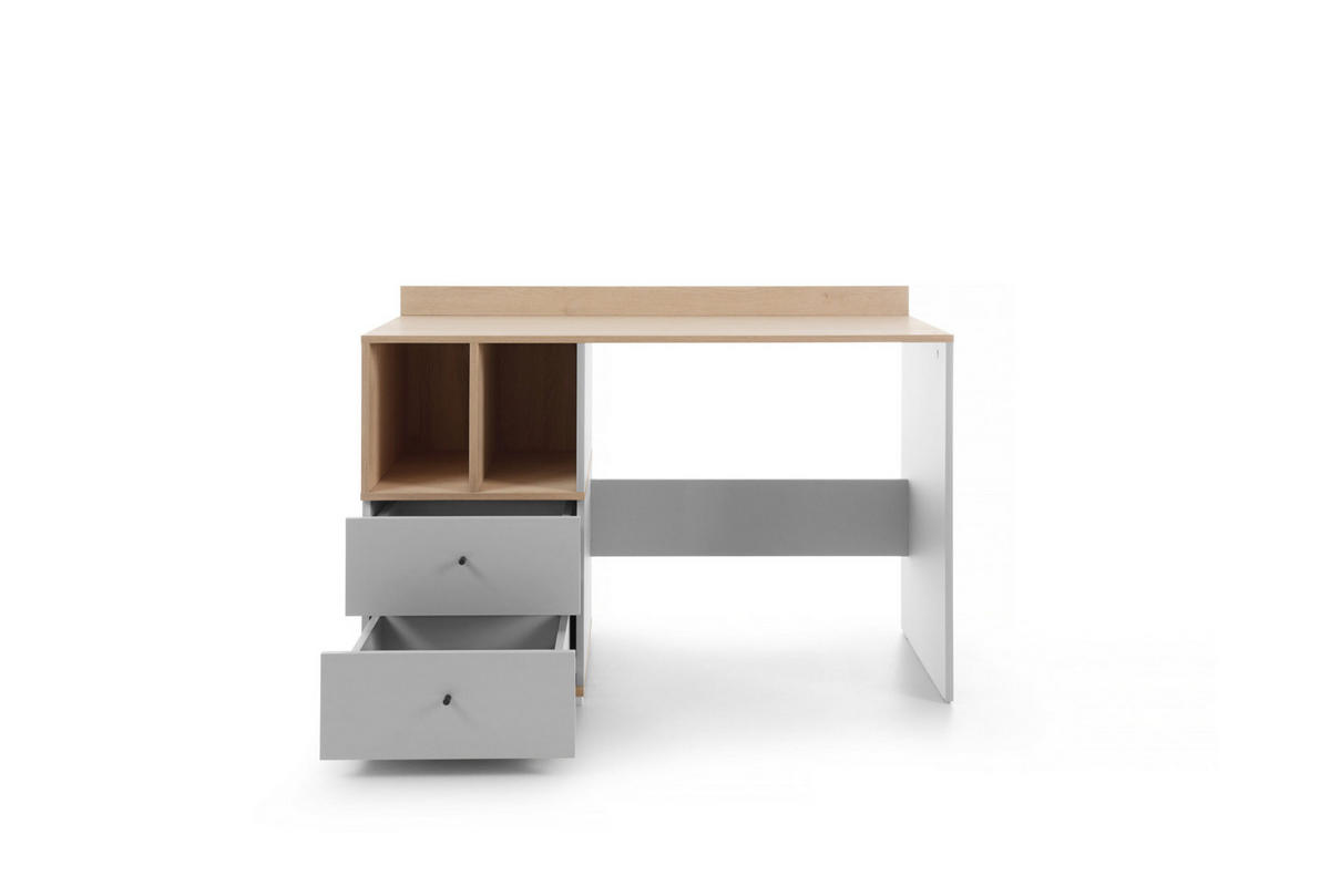 SCHREIBTISCH Nova in Grau und Eiche ca. 120 × 83 × 55 cm - Grau, Holzwerkstoff (55/120/83cm)