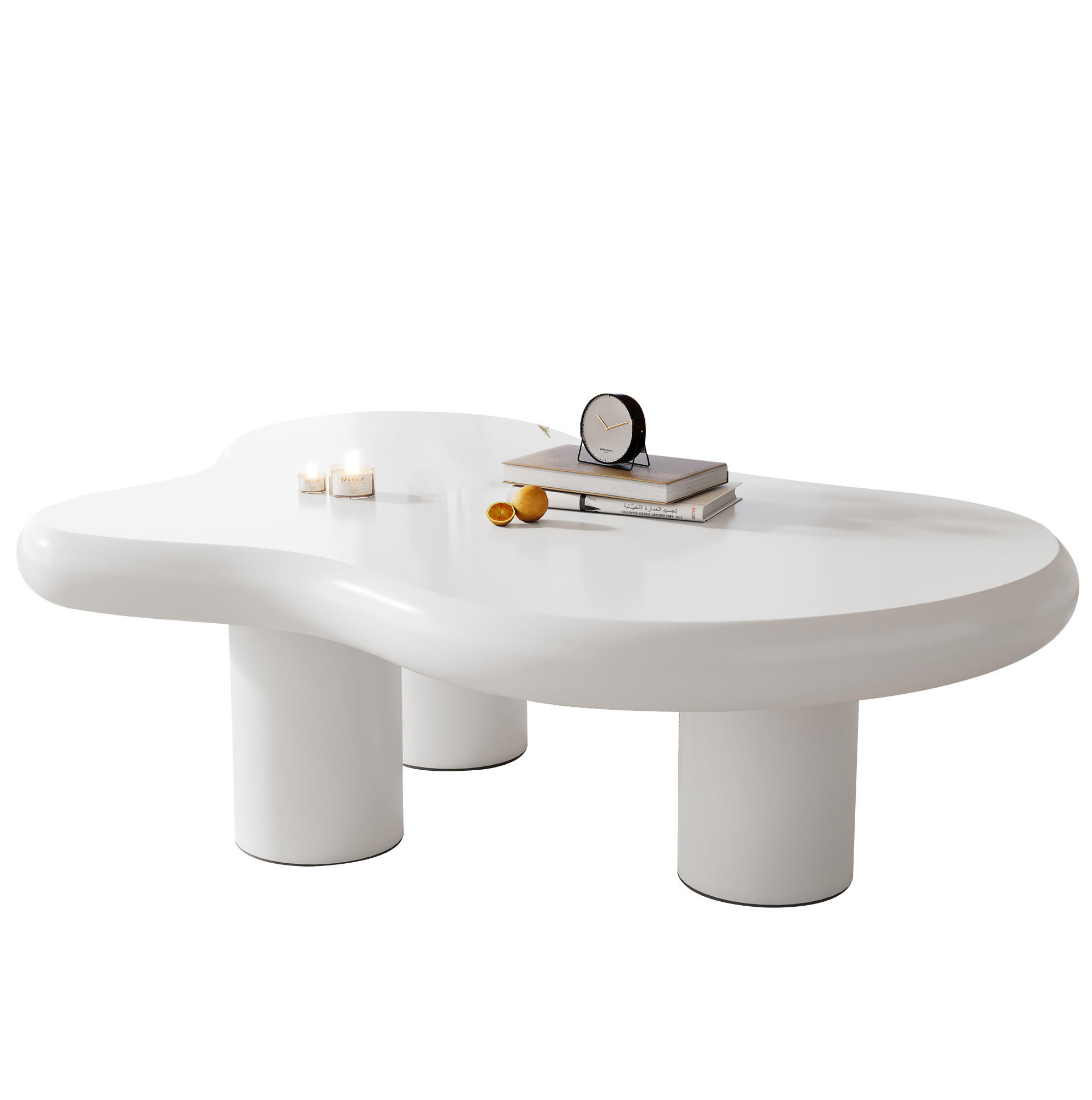 COUCHTISCH 97/67 cm in Wolkenform aus MDF – weiß, leicht und pflegeleicht - Weiß, Holzwerkstoff (97/67/32cm) - BEAOK