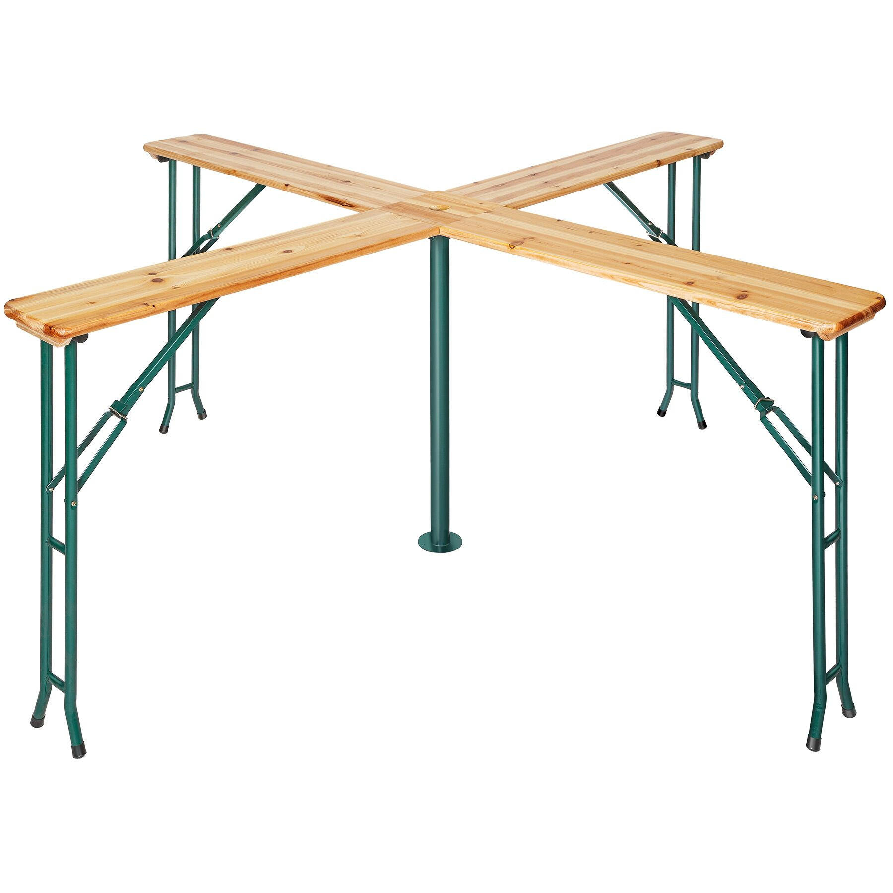 STEHTISCH Quattro,241 x 241 x 103 cm,braun - Braun, Holz - tectake