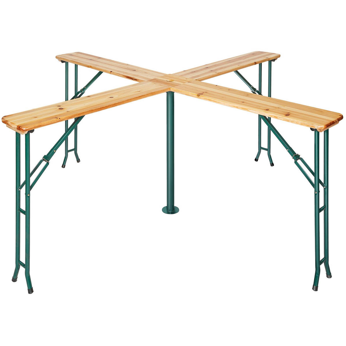 STEHTISCH Quattro,241 x 241 x 103 cm,braun - Braun, Holz - tectake