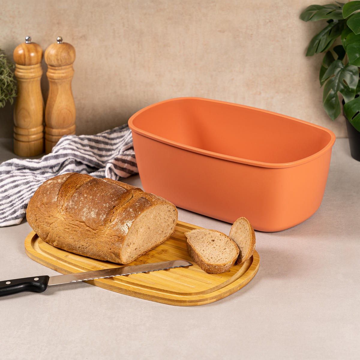 BROTKASTEN, braun - Rotbraun, Kunststoff (22.5/13.5/37cm) - bremermann