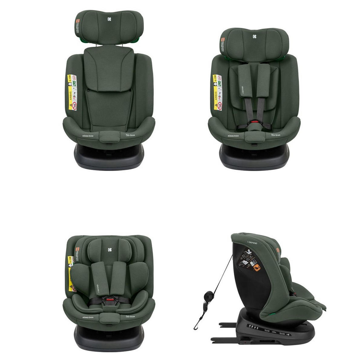 KINDERSITZ i-Defend i-Size grün (40-150cm) Isofix, 360 Grad Drehung, SPS - Grün, Kunststoff (44/56/48cm) - Kikka boo