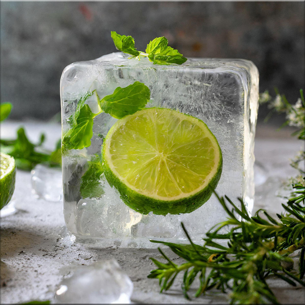 GLASBILD 30x30 cm Küche Eiswürfel - Anthrazit, Glas (30/30cm) - artissimo